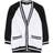 Balmain Kid's Logo Cardigan - White/Black (BU4A40 Z1869-100NE)