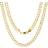 Nuragold Cuban Chain Curb Link Diamond Cut Pave Two Tone Necklace - Gold/Silver