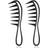 Shein Wide Tooth Comb, 2pcs Plastic Black Professional Comb Kit For Women