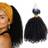 Afro Kinky Curly Microlink Hair Extensions 16 inch Natural Black 100-pack