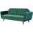 B&Q Velvet Fabric Dark Green Sofa 19.8cm 3 Seater