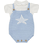 Rock a Bye Baby Cotton Jersey T-shirt and Knit Dungaree Set - Blue