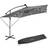 tectake Sunshade Sunna LED Solar LED Lighting Parasol 2.5 x 2.5m Grey