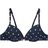 Sanetta Soft Cup Shaped Bra Dark Blue/White