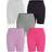 Shein Young Girls' Simple Multicolor Tight-Fit 5pcs Shorts Set For Sport, Yoga, Running