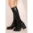 Where's That From Mid High Block Heel Calf Boots With Side Zip