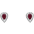 C. W. Sellors Pear Stud Earrigs - Gold/Ruby/Diamond