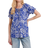 Blue Vanilla Shirred Sleeve Tie Front Top - Blue