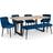 Julian Bowen Berwick Luxe Low Blue/Natural Dining Set 100x180cm 6pcs