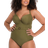 Curvy Kate Retro Sun Padded Plunge Swimsuit - Olive Green