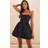 PrettyLittleThing Black Strappy Scuba Puffball Dress, Black