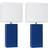 Elegant Designs Modern Leather Blue Table Lamp 21" 2pcs