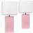Elegant Designs Modern Leather Pink/White Table Lamp 21" 2pcs