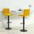 vidaXL Velvet Mustard Yellow Bar Stool 111cm 2pcs