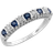 Gemondo Classic Half Eternity Band Ring - Silver/Sapphire/Diamonds