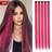 Shein 5 PCS Red Colored Clip In Hair Extensions 20 Inch Long Straight Hairpieces Clip In