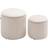 Homcom Modern Cream White Pouffe 41cm 2pcs