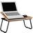 Relaxdays Lutande laptopbord, MDF Notebook Lapdesk för din säng, bricka H x B x D: 23,5 x 56,3 x 31,5 cm, naturlig