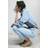 H&M Dame Blå Slim Straight High Ankle Jeans