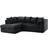 Furnishings For Less UK Luxor Jumbo Cord Black Sofa 212cm 4 Seater