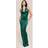 Goddiva Halter Cowl Neck Back Maxi Dress Emerald