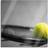 Brayden Studio Tennis Ball on Racket Grey Wall Decor 60x60cm