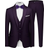 Mage Male Men's Elegant Solid 3 Pieces Suit - Black