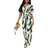 Shein Allover Print Batwing Sleeve Shirt Jumpsuit