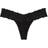 PINK Wink Lace-Trim Thong Panty - Pure Black