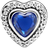 Pandora Heart Charm - Silver/Blue/Transparent