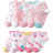 Shein 10 Pairs/Set Of Girls Pink Heart Printed Socks With Bubble Gum And Strawberry Pattern For Casual Daily Wear