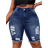 Shein SXY Plus High Waist Ripped Raw Hem Denim Shorts