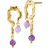 Sistie X Larke Bentsen Earrings - Gold/Amethyst/Pearls