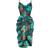 PrettyLittleThing Print Satin Strappy Cowl Neck Side Gathered Midi Dress - Green