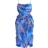 PrettyLittleThing Plus Abstract Print Chiffon Ruched Drape Midi Dress - Blue