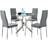 Furniturebox Arona Valera Transparent Dining Set 100cm 5pcs