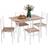 Homcom 5 Piece Brown/White Dining Set 70x110cm 5pcs