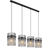 Globo Gorley Smoke Grey/Black Matt Pendant Lamp 110cm