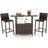 Costway Patio Wicker Height Table Chair 121 x 57.5 x 30 cm Outdoor Bar Set, 1 Table incl. 2 Chairs