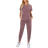 Shein LUNE Solid Round Neck Tee & Trousers Set