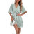 Shein VCAY Allover Print Flounce Sleeve Belted Dress