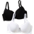 Shein Plus 2pcs Solid Underwire Push Up Bra