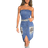 Shein BAE Strapless Denim Dress With Distressed And Glittering Design