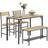 Homcom 4 Piece Natural Wood Finish/Black Dining Set 60x110cm