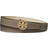 Tory Burch Miller Smooth Reversible Belt - Gray Heron/New Cream/Gold