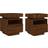 vidaXL Nightstand with LED Brown Oak Sengebord 39x40cm