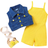 Shein Young Girl Cami Romper & Flap Pocket Button Front Shirt
