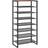 Hoobro 8-Tier Rustic Brown/Black Shoe Rack 60x126cm