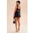 PrettyLittleThing Black Twill Cut Out Bow Shift Dress, Black