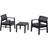 ProGarden Kraka 6430 Havemøbelsæt Plastic Polyester Antracit Loungesæt, 1 borde inkl. 2 sofaer